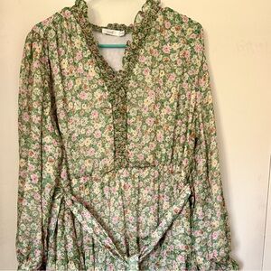 Floral Green Maxi Dress